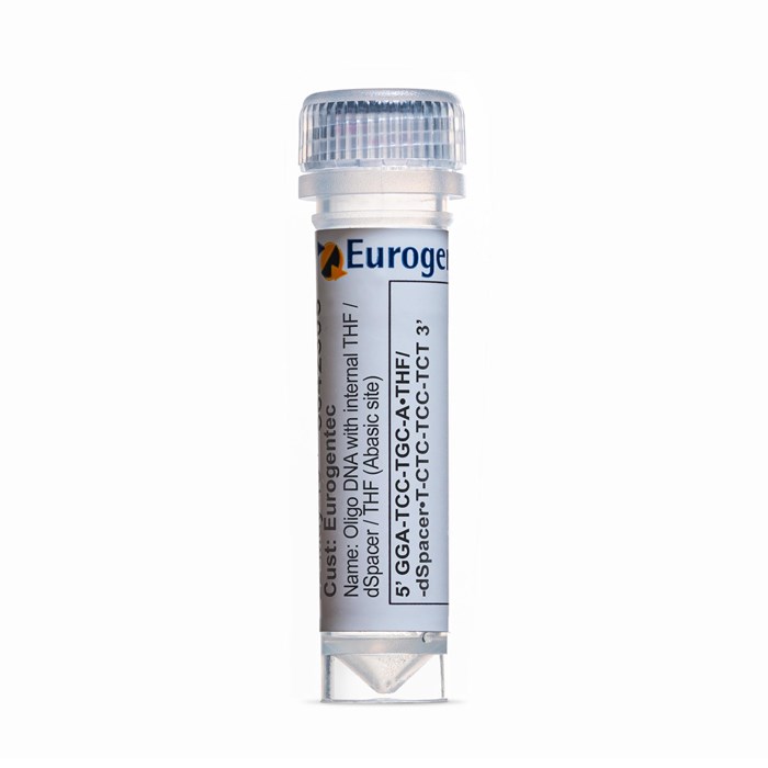 Example of a tube containing an Oligonucleotides with THF / dSpacer (Abasic site) modification